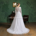 Lace Slimming Fashion Bride Long Sleeve Halter Tail Wedding Dress